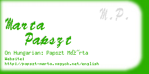 marta papszt business card